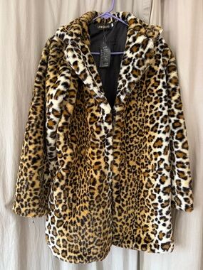 Cheetah Print Faux Fur Coat, size XXL, BNWT